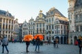 Brussels, Belgium - 21.01.2019: Grand Place Grote Markt with Town Hall Hotel de Ville and Maison du Roi King`s House or Royalty Free Stock Photo