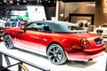 Red Rolls-Royce Dawn, Brussels Motor Show, British handmade 4 seat luxury convertible manufactured by Rolls-Royce Motor Royalty Free Stock Photo