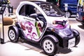 Small electric Renault Twizy, Brussels Motor Show, two-seat electric car, heavy quadricycle produced by Renault