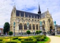 The Church of Our  Blessed Lady of the Sablon. Notre Dame du Sablon`s Cathedral in Brussels, Belgium. Catholic church. Royalty Free Stock Photo