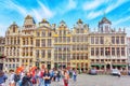 BRUSSELS, BELGIUM - JULY 07, 2016 : Guildhalls on the Grand Place (Grote Markt) is the central square of Brussels. Belgium. Royalty Free Stock Photo