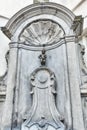 BRUSSELS, BELGIUM - JULY 07, 2016 : Manneken Pis statue in the B Royalty Free Stock Photo