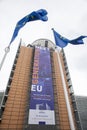 `Next Generation EU` banner on the front of the headquarters of the European Commission Royalty Free Stock Photo