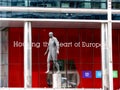 Statue in front of the Lex building of the Council of the European Union