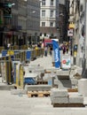 Brussels, Belgium - July 10th 2018: Road rehabilitation works on Chausse d`Ixelles in Ixelles, Brussels.