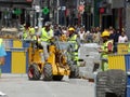Brussels, Belgium - July 10th 2018: Road rehabilitation works on Chausse d`Ixelles in Ixelles, Brussels. Royalty Free Stock Photo