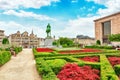 BRUSSELS, BELGIUM - JULY 07, 2016 : Tourists near Kunstberg or Royalty Free Stock Photo