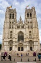 Cathedral of St. Michael and St. Gudula facade, Brussels, Belgium