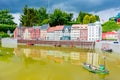 Brussels, Belgium - June 2019: Copenhagen architecture and canals in mini Europe park