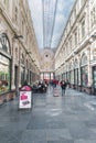 Interior view with people inside the Galeries Royales Saint-Hubert Royalty Free Stock Photo