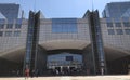 Brussels, Belgium, June, 2019, Modern building on the esplanade of the European Parliament in the European quarter in