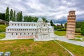 Brussels, Belgium - June 2019: Pisa Cathedral and Leaning Tower in mini Europe park Royalty Free Stock Photo