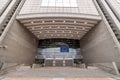 BRUSSELS, BELGIUM, June 23, 2023: Grand Entrance of the Altiero Spinelli Building, EU Parliament Royalty Free Stock Photo