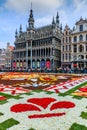 Brussels, Belgium. Maison du Roi during Flower Carpet Festival. Royalty Free Stock Photo