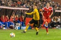 Belgium national football team midfielder Thorgan Hazard and Russia national team defender Mario Fernandes during UEFA Euro 2020