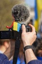 BRUSSELS, BELGIUM - March, 24th, 2022. War in Ukraine: hundreds of supporters of Ukraine gathered in Brussels during NATO summit Royalty Free Stock Photo