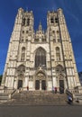 The Cathedral of St  Michael and St  Gudula Royalty Free Stock Photo