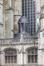 Facade of medieval Church of Our Blessed Lady of the Sablon, Brussels, Belgium