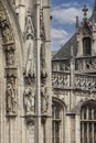 Facade of medieval Church of Our Blessed Lady of the Sablon, Brussels, Belgium Royalty Free Stock Photo