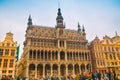 Brussels, Belgium, May, 31, 2018: The Grand Place in a beautiful summer day with tourist walking around the city of Royalty Free Stock Photo