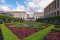 Hill of the Arts Mont des Arts/Kunstberg is a beautiful park in the historic center of Brussels. Royalty Free Stock Photo