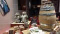 Brussels, Belgium - May 12, 2018: A Lighted Pastry Shop Window With Delicious Belgian Chocolate Products