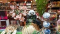 Brussels, Belgium - May 12, 2018: A Lighted Shop Pastry Shop Window With Delicious Belgian Chocolate Products