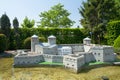 BRUSSELS, BELGIUM - 13 MAY 2016: Miniatures at the park Mini-Europe - reproductions of monuments in the European Union at a scale