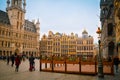 Brussels, Belgium, May, 31, 2018: Outdoor view of unidentified people walking in the square and taking pictures of the Royalty Free Stock Photo