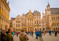 Brussels, Belgium, May, 31, 2018: Outdoor view of unidentified people walking in the square and taking pictures of the Royalty Free Stock Photo