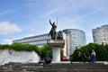 Brussels, Belgium - May 12, 2015: People at Don Quixote & Sancho