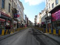 Brussels, Belgium - May 3rd 2018: Road rehabilitation works on Chausse d`Ixelles in Ixelles, Brussels.