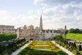 Brussels, Belgium - May 12, 2015: Tourist visit Kunstberg or Mont des Arts (Mount of the arts) gardens in Brussels