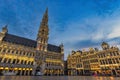 Brussels Belgium, night at Grand Place town square Royalty Free Stock Photo