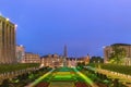 Brussels Belgium, night at Mont des Arts Garden