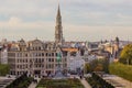 BRUSSELS, BELGIUM - NOV 3, 2018:Skyline view from Mont des Arts Garden in Brussels, capital of Belgi Royalty Free Stock Photo