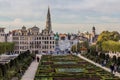 BRUSSELS, BELGIUM - NOV 3, 2018:Skyline view from Mont des Arts Garden in Brussels, capital of Belgi Royalty Free Stock Photo