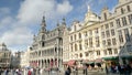 BRUSSELS, BELGIUM - OCTOBER, 13, 2017: kings house and guild houses in grand place at brussels