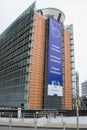 Brussels, Belgium-October, 2019- Le Berlaymont - The European Comission modern building in Belgian capital.