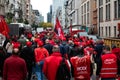 Brussels, Belgium, Protestation march of the unions for the right to protest Royalty Free Stock Photo