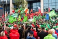 Brussels, Belgium, Protestation march of the unions for the right to protest