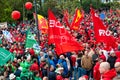 Brussels, Belgium, Protestation march of the unions for the right to protest