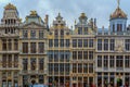 Facade of the Guilds of Grand Place, Brussels, Belgium Royalty Free Stock Photo