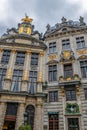 Facade of the Guilds of Grand Place, Brussels, Belgium Royalty Free Stock Photo