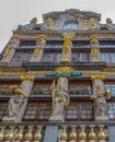 Facade of the Guilds of Grand Place, Brussels, Belgium Royalty Free Stock Photo