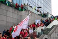 Brussels, Belgium, Protestation march of the unions for the right to protest