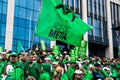 Brussels, Belgium, Protestation march of the unions for the right to protest