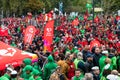 Brussels, Belgium, Protestation march of the unions for the right to protest