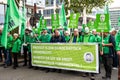 Brussels, Belgium, Protestation march of the unions for the right to protest