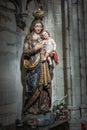 Madonna at Cathedral of St. Michael and St, Gudula, Brussels Belgium. Royalty Free Stock Photo